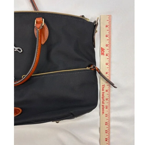 DOONEY & BOURKE Black Nylon/ Leather Trims Pocket Shoulder Bag - Picture 3 of 16